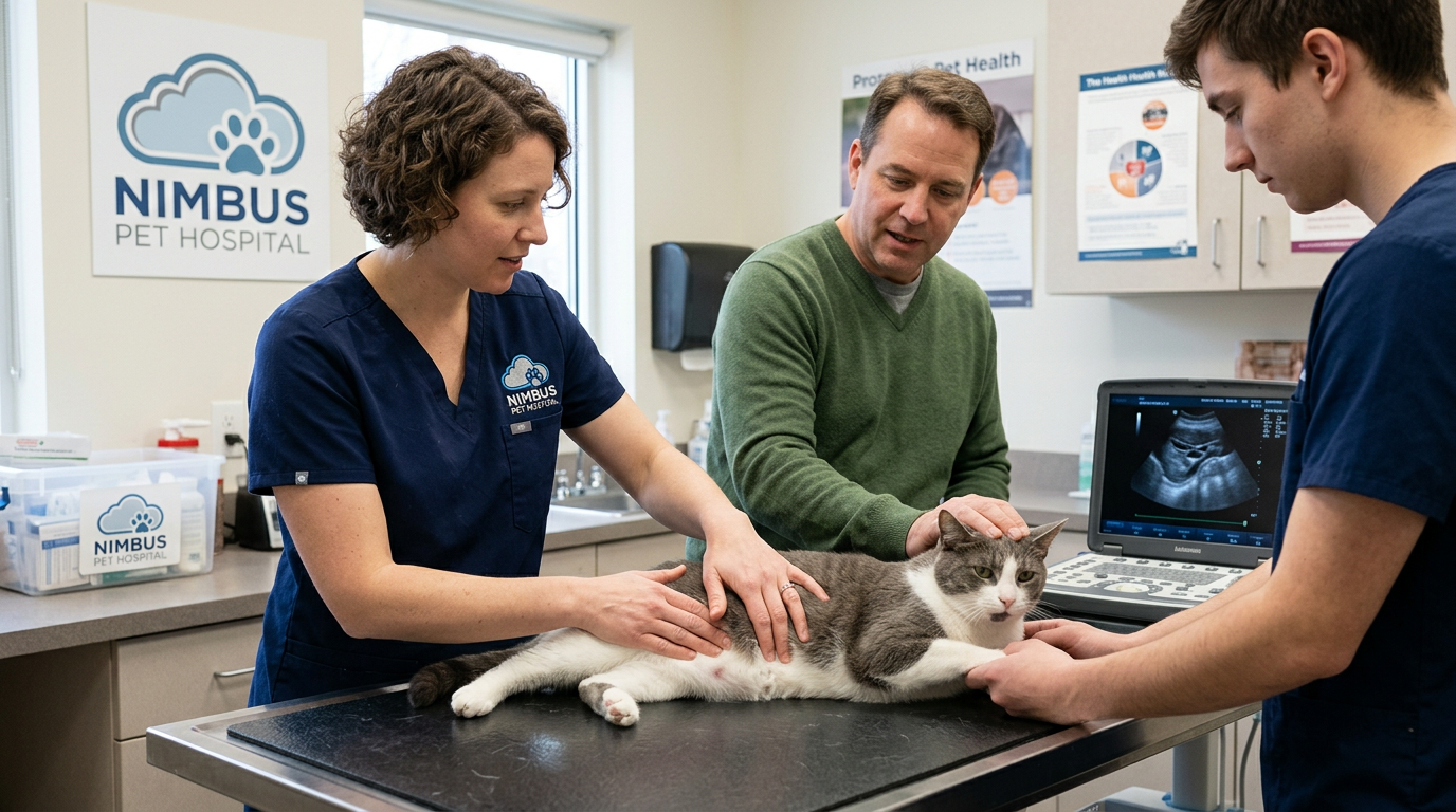 A Beaverton and Tigard veterinarian preparing to examine a pet