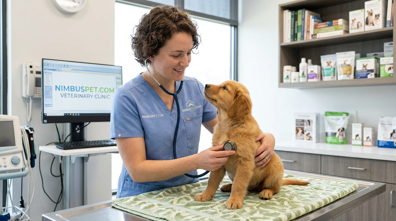 Veterinarian monitoring a pet recovering from a neuter procedure