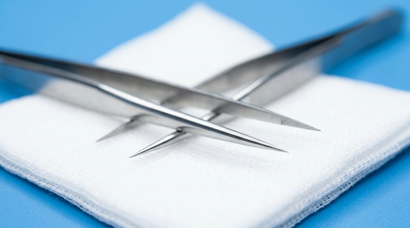 Proper tick removal tools being used on a dog