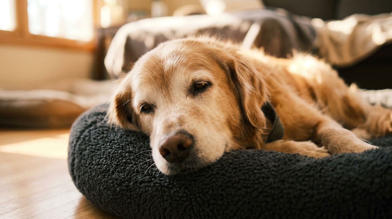 Senior pet receiving compassionate veterinary care
