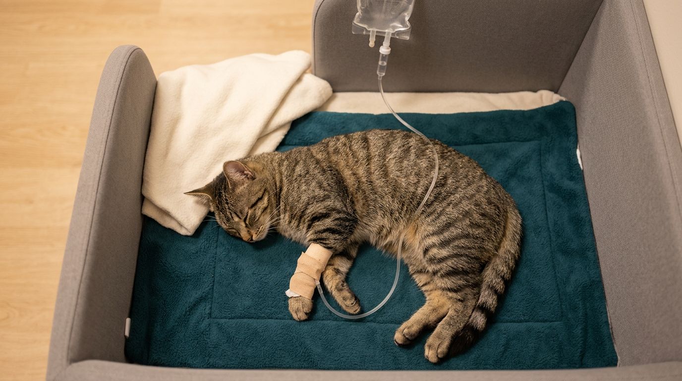 Veterinary team monitoring a recovering pet